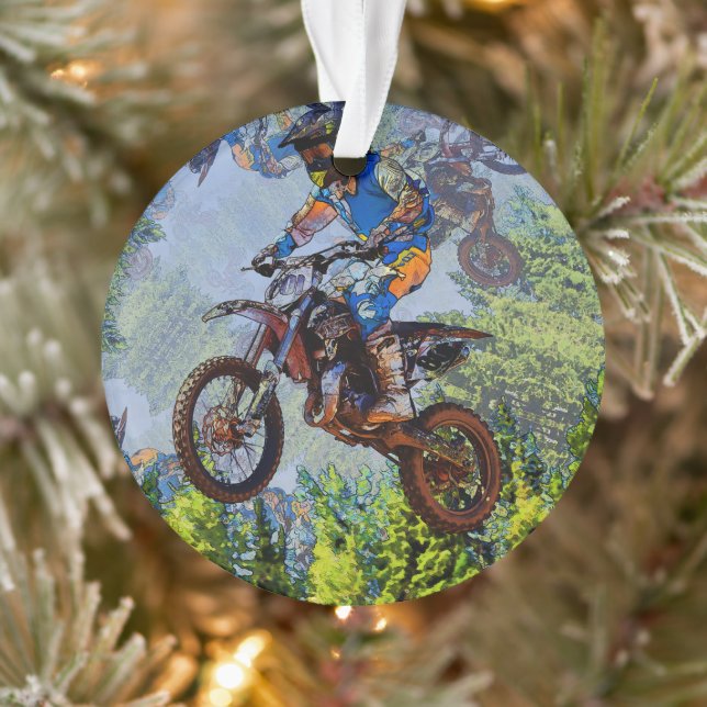 Dirt-Biking Fools - Motocross Racers   Ornament (Tree)