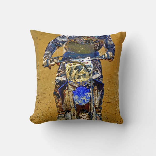 Dirt-Biking Moto-X Champ Designer #Gift Throw Pillow (Front)