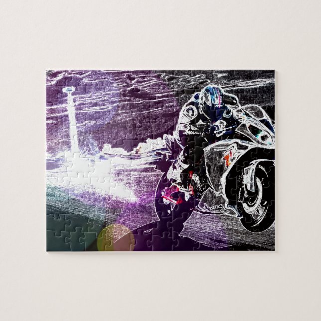 dirt biking motocross racing Motorcycle biker Jigsaw Puzzle (Horizontal)
