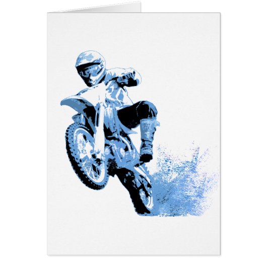 Dirt Biking wheeling in the Mud in Blue Cards (Front)
