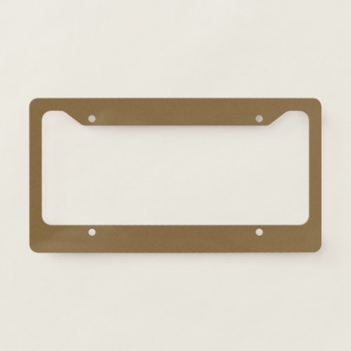   Dirt Brown solid color  License Plate Frame