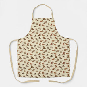 Dirt Digging Dogs - beach vacation pattern.   Apron