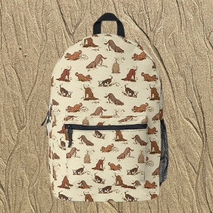 Dirt Digging Dogs - beach vacation pattern. Printed Backpack