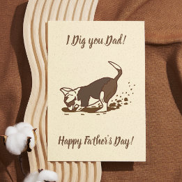Dirt Digging Dogs - Happy Father's Day dog dad.. Card