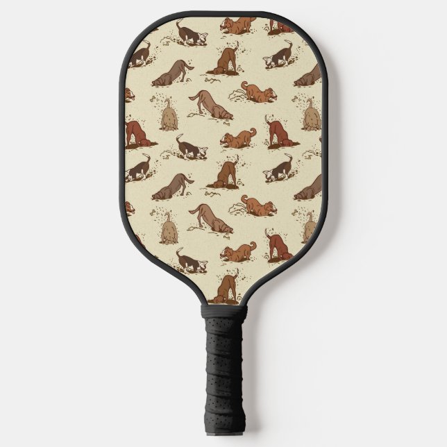 Dirt Digging Dogs - pattern father's day gift.   Pickleball Paddle (Front)