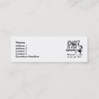 Dirt Is For Riding - Dirt Bike Motocross Profile Mini Business Card by allanGEE at Zazzle