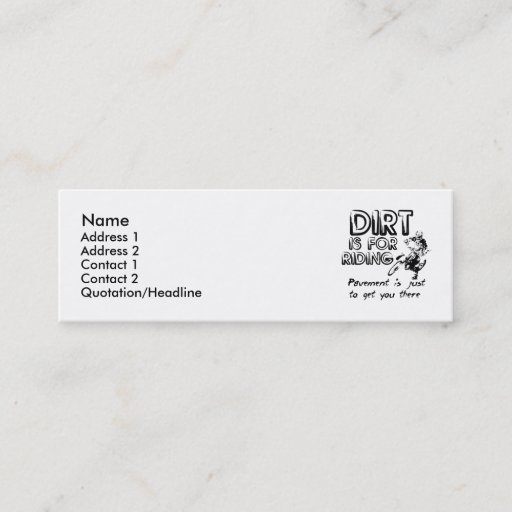 Customizable Dirt Is For Riding - Dirt Bike Motocross Profile Business Card Template