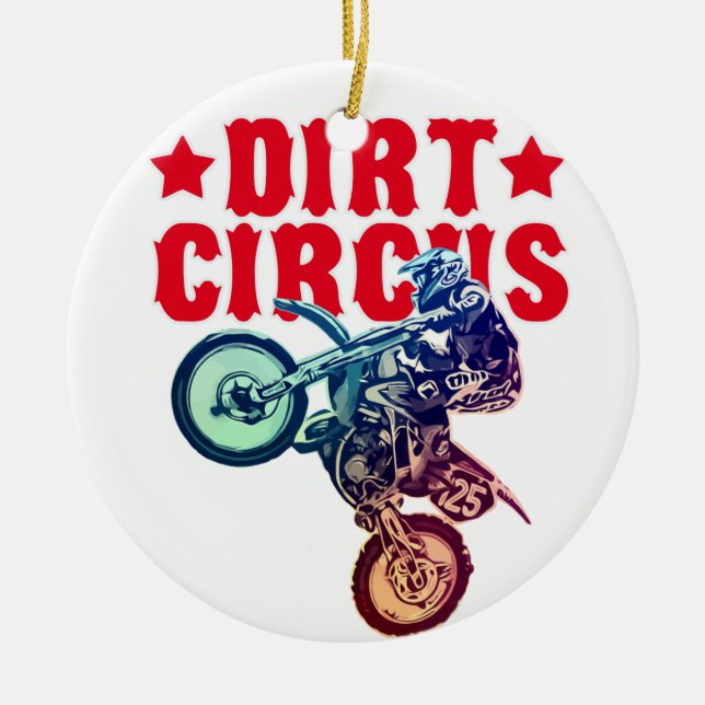 Dirt Motocross Ceramic Ornament (Front)