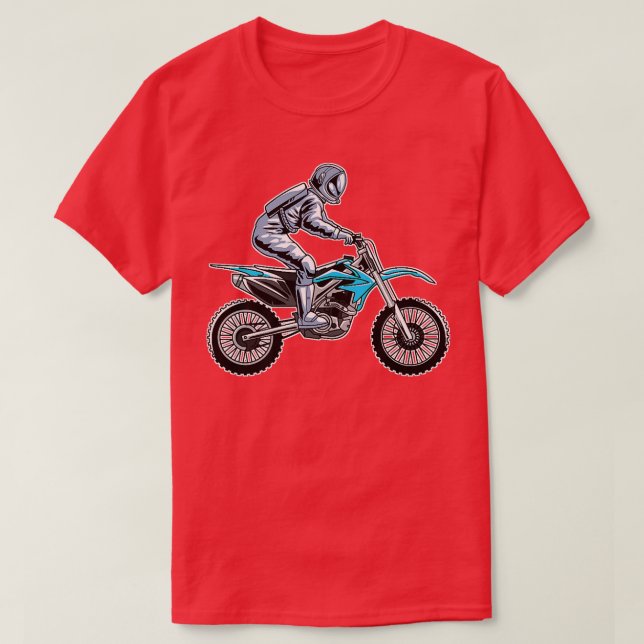 Dirt Motorbike Riding - Astronaut Space MX Racing  T-Shirt (Design Front)