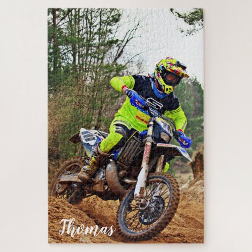 Dirt Motorcycle Bike Motocross Racing Personalized Jigsaw Puzzle