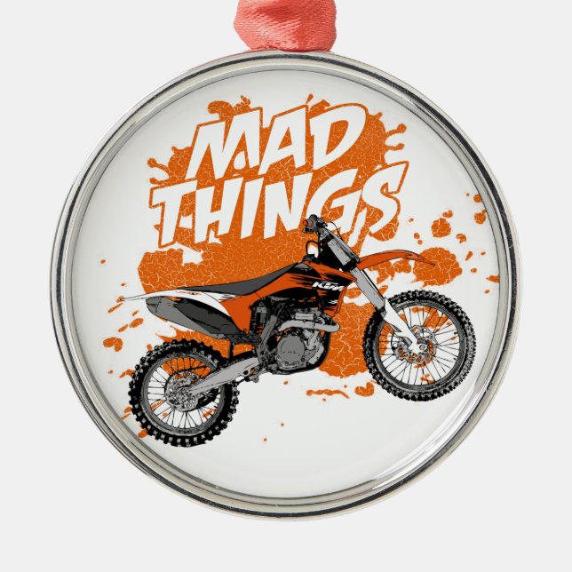 Dirt racing metal ornament (Front)