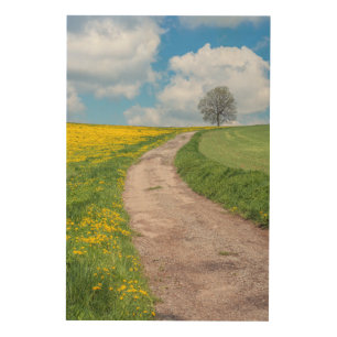 Dirt Road and Tree Wood Wall Art