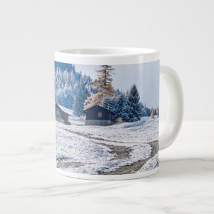Dirt Road in the Snow Ground, European Alps Giant Coffee Mug