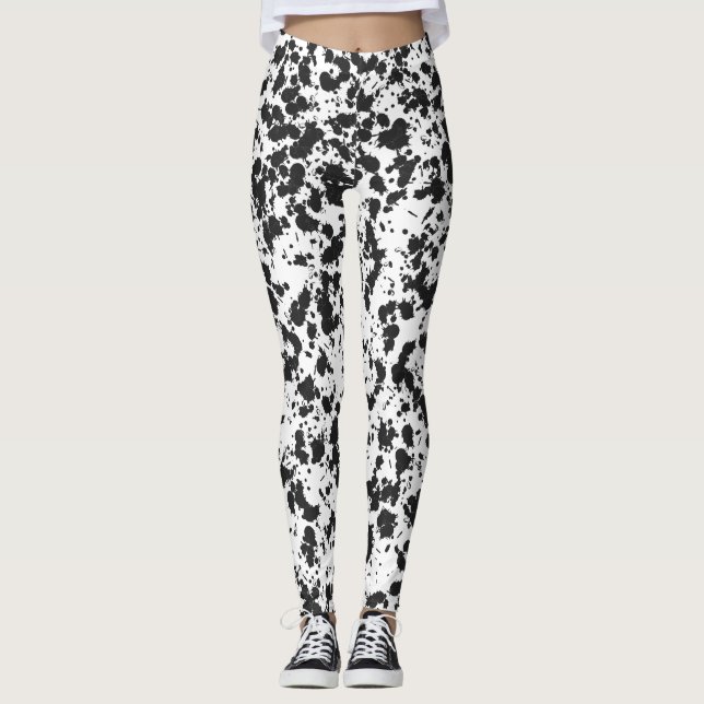 Dirt splash texture background or Abstract spatter Leggings (Front)