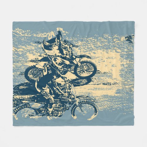 Dirt Track _ Motocross Racing Fleece Blanket