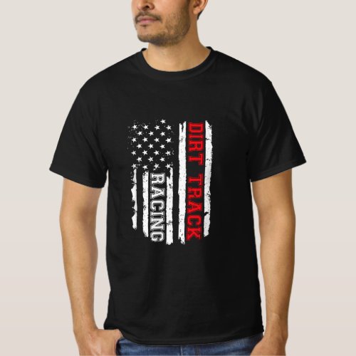 Dirt Track Racing American Flag  T_Shirt