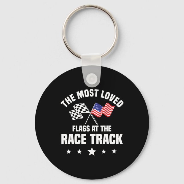 Dirt Track Racing Automobile Race American Indepen Keychain (Front)