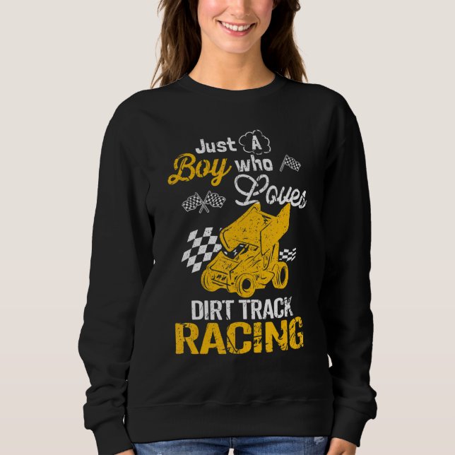 Dirt Track Racing Boy Sweatshirt (Front)