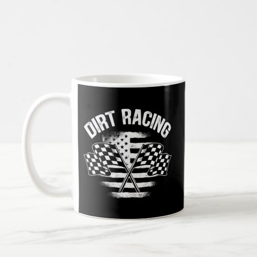 Dirt Track Racing Flag Car Racer Drag Racing Turbo Coffee Mug