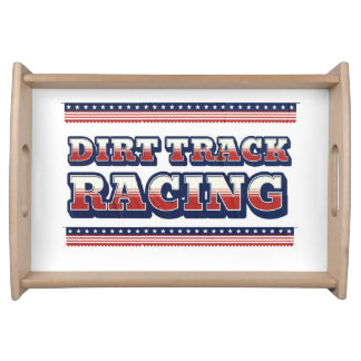 Dirt Track Racing-Flag Serving Tray