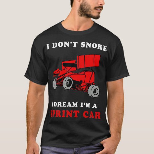 Dirt Track Racing I Dont Snore I Dream Im A Sprint T_Shirt