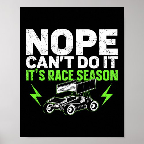 Dirt Track Racing Nope CanT Do It ItS Race Poster