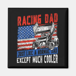 Dirt Track Racing Race Dad Vintage American Flag P Magnet