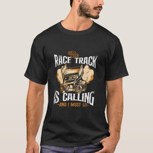 Dirt Track Racing Race Sprint Car Vintage  T_Shirt