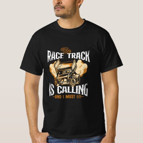 Dirt Track Racing Race Sprint Car Vintage  T_Shirt