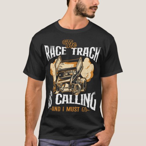 Dirt Track Racing Race Sprint Car Vintage T_Shirt