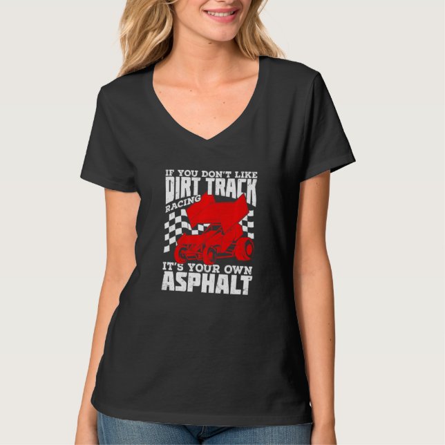 Dirt Track Racing Winged Sprint Car Premium T-Shirt (Front)