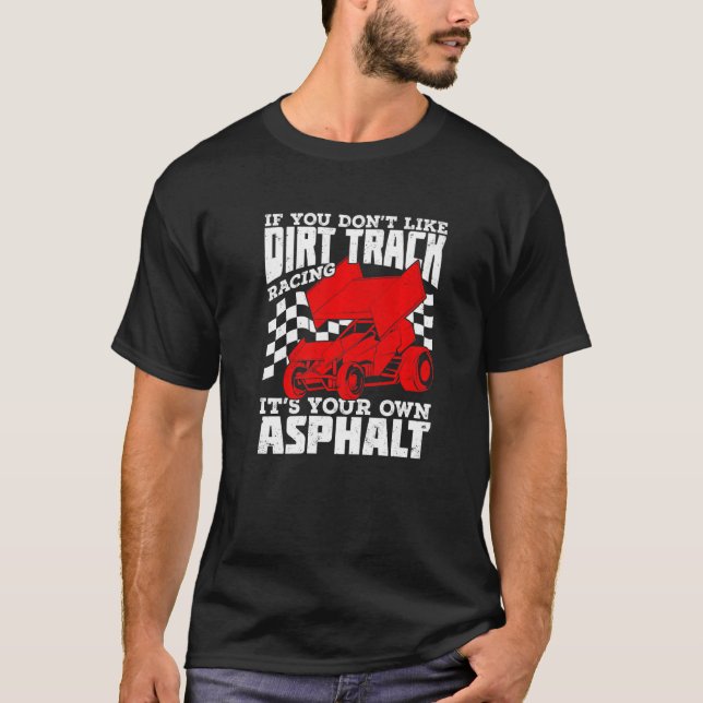 Dirt Track Racing Winged Sprint Car Premium T-Shirt (Front)