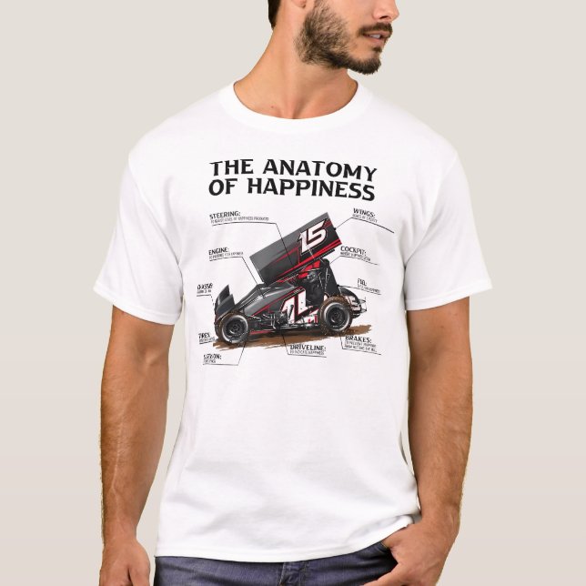 Dirt Track Sprint Cars Racing Anatomy Lover Appare T-Shirt (Front)