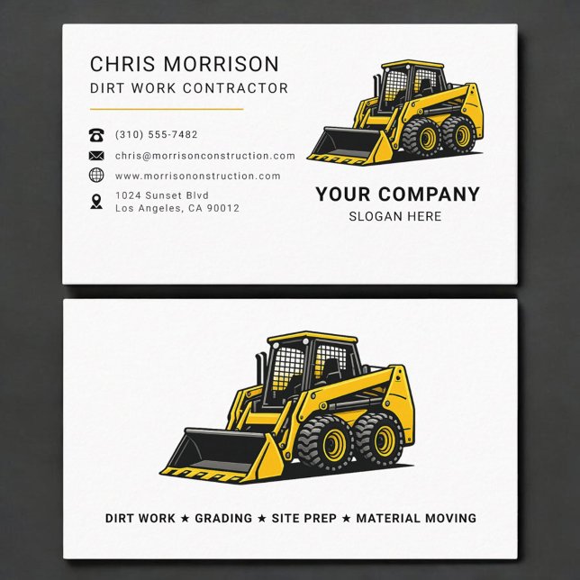 Dirt Work Contractor Construction Business Card (Creator Uploaded)