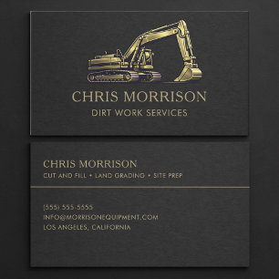 Dirt Work Services Excavation Excavator Business Card