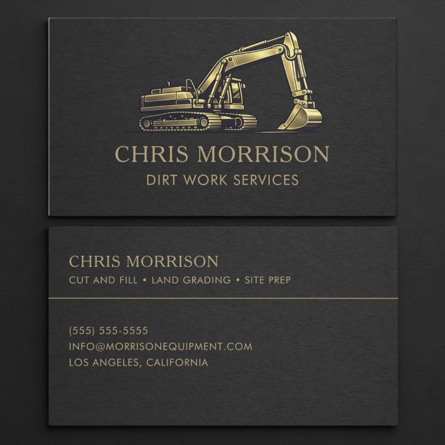 Dirt Work Services Excavation Excavator  Business Card (Creator Uploaded)