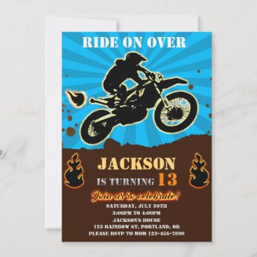 Dirtbike birthday invitation Motocross party boy