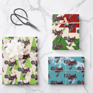 Dirtbike Cool Bike Christmas Holiday Wrapping Paper Sheets