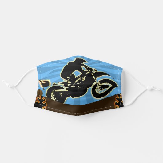 Dirtbike face mask Motocross theme face mask (Front, Unfolded)