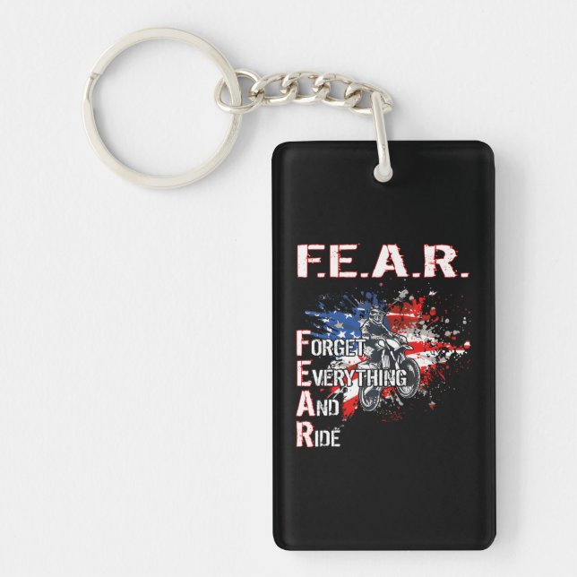 Dirtbike Motocross Forget everything and ride MX Keychain (Front)