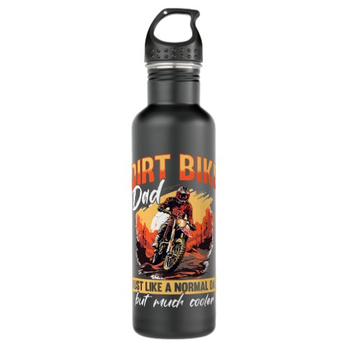 Dirtbike Motocross MX Dirt bike dad Vintage Sunset Stainless Steel Water Bottle