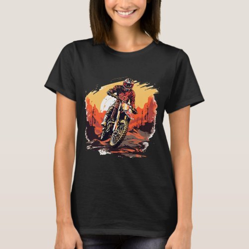 Dirtbike Motocross MX Vintage Sunset T_Shirt