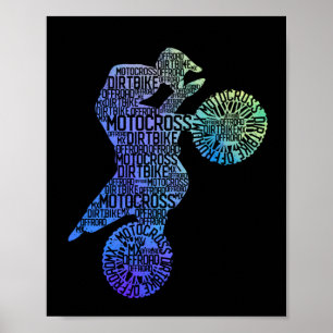 Dirtbike Motocross Shape MX Dirt Bike Rider Moto Poster