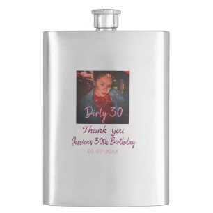 Dirty 30 Birthday add name pink add photo date Flask