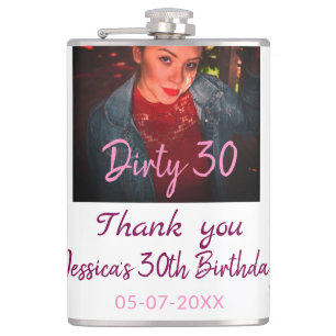 Dirty 30 Birthday add name pink add photo date Flask