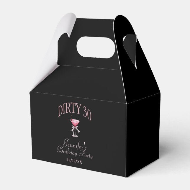 Dirty 30 Coquette Birthday Party  Favor Boxes (Front Side)