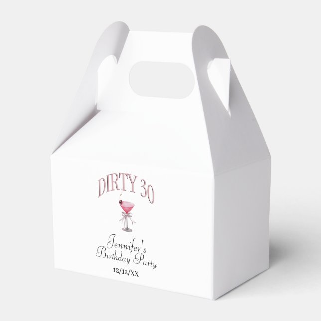 Dirty 30 Coquette Birthday Party  Favor Boxes (Front Side)