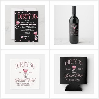 Dirty 30 Coquette Martini Birthday Themed