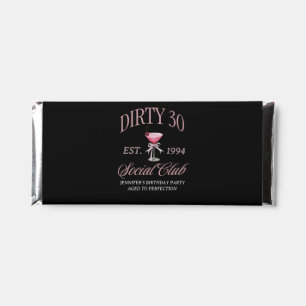 Dirty 30 Coquette Martini & Bow Birthday Hershey Bar Favors