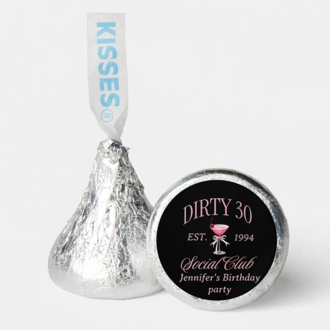 Dirty 30 Coquette Martini & Bow  Birthday  Hershey®'s Kisses® (Front)